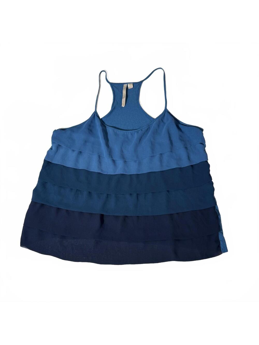 LC Lauren Conrad Tiered Ruffled Racerback Tank Top Mermaid H20 Surfer Coastal